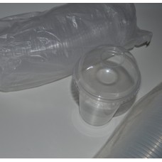 Пластиковый стакан с купольной крышкой 320 мл (50 шт/упаковка)