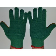 Перчатки синтетика зеленые с зеленой точкой