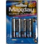 Батарейки пальчиковые АА 1,5V Alcaline Maxday 4шт. В коробке 48шт