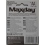 Батарейки пальчиковые АА 1,5V Alcaline Maxday 4шт. В коробке 48шт