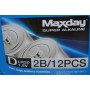 Батарейки пальчиковые MAXDAY Super Alcaline R20 1,5V, 12шт/уп мощные батарейки размер - D